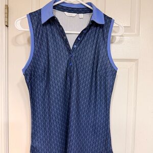 Lady Hagen Navy & Purple Sleeveless Blouse